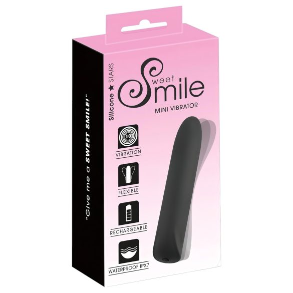 Smile - ūdensizturīgs mini vibrators ar akumulatoru melns