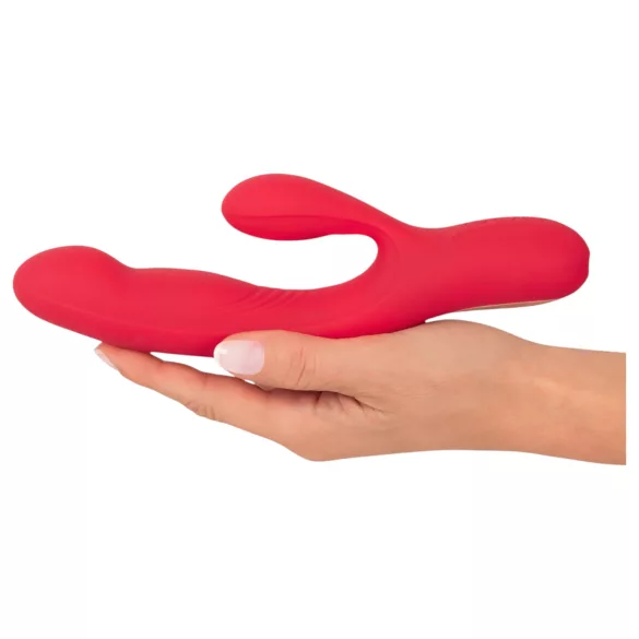 Smile Thumping Rabbit - vibrators ar 3 motoriem, uzlādējams, sarkans