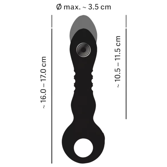 Eternal vibrators ar spēcīgu stūmēju, melns