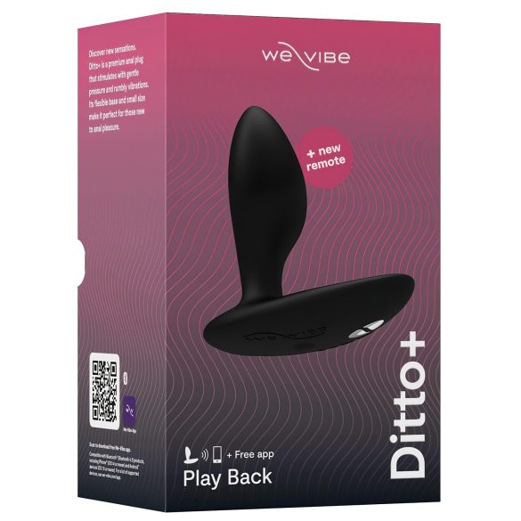 We-Vibe Ditto+ - anālais vibrators ar tālvadību uzlādējams melns