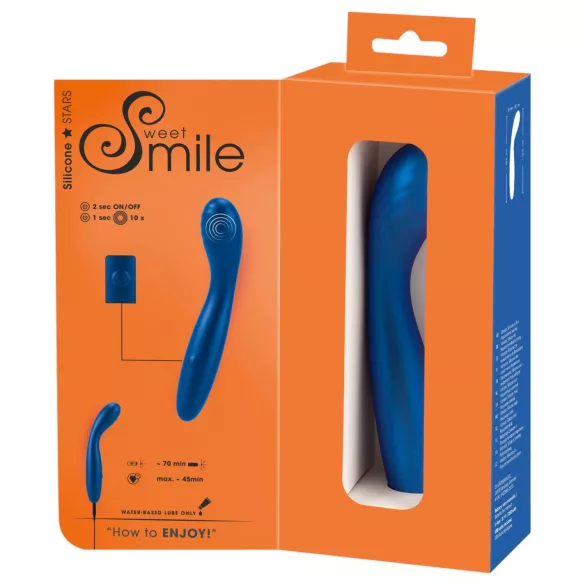 Smile - elastīgs G-punkta vibrators zils