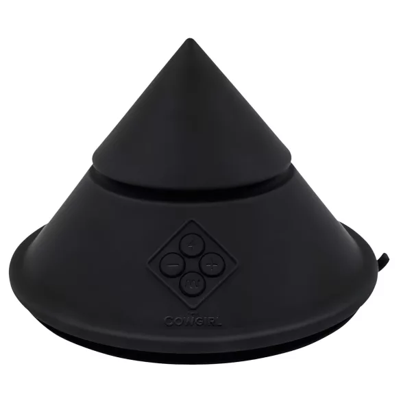 The Cowgirl Cone - lietotnes vadāma premium seksa mašīna - ar 2 maināmiem uzgaļiem, 20 vibrācijas režīmiem (melna)