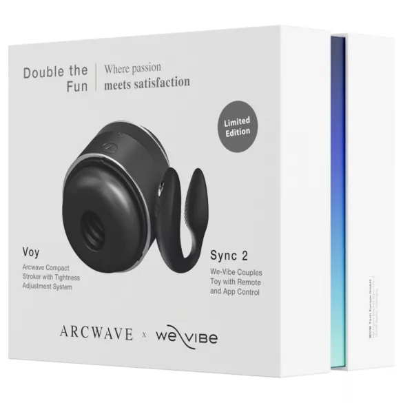 Arcwave Voy un We‑Vibe Sync 2 - Dubultā jautrība komplekts (melns)