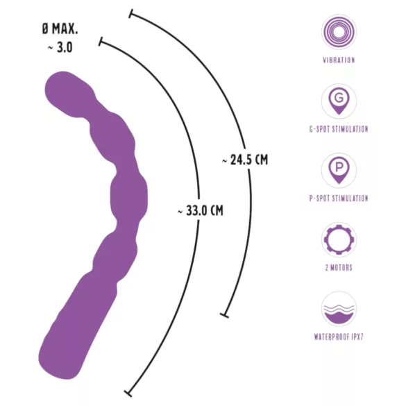 You2Toys - G-punkta un P-punkta vibrators ar lodītēm violets