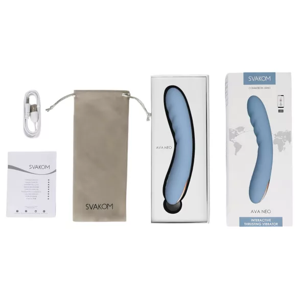 Svakom Ava Neo - lietotnes vadīts stumjošais vibrators (zils)