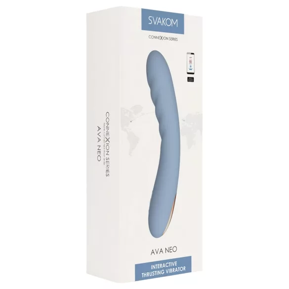 Svakom Ava Neo - lietotnes vadīts stumjošais vibrators (zils)