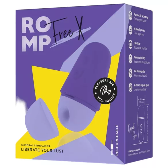 ROMP Free X - klitorālais stimulators ar gaisa viļņiem uzlādējams violets