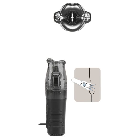 Stroker - vīriešu masturbators ar vakuuma un vibrācijas funkciju pelēks