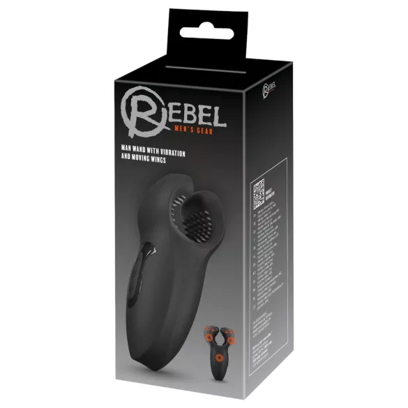 Rebel - kustīgās rokas, vibrējošs dzimumlocekļa gala vibrators (melns)