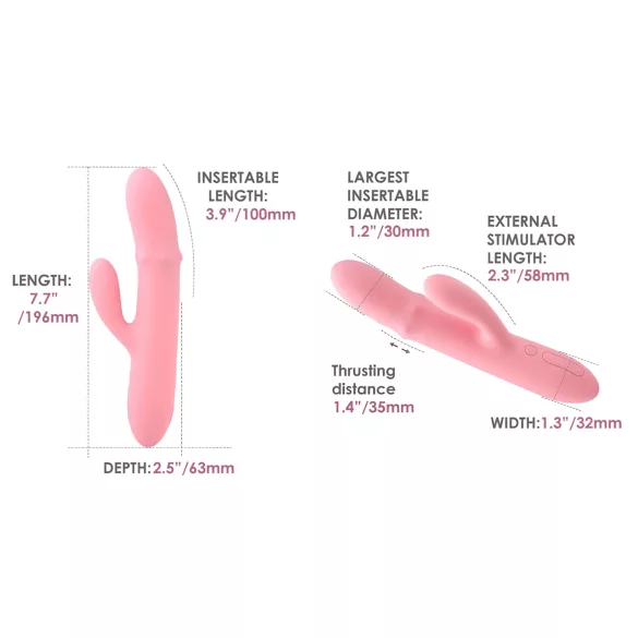 Svakom Mora Neo - lietotnes vadāms pērlīšu vibrators ar klitora atzaru (rozā)