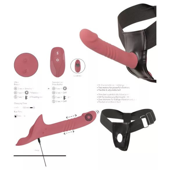 You2Toys - strap-on vibrators komplekts sarkans