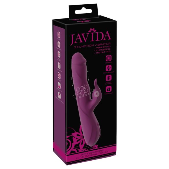 Javida - 3in1 vibrators ar kustīgiem bumbiņām un rotējošu galu violets