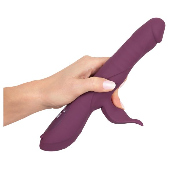 Javida - 3in1 vibrators ar kustīgiem bumbiņām un rotējošu galu violets