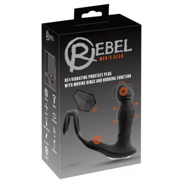 Rebel - stumjamais prostatas vibrators (melns)