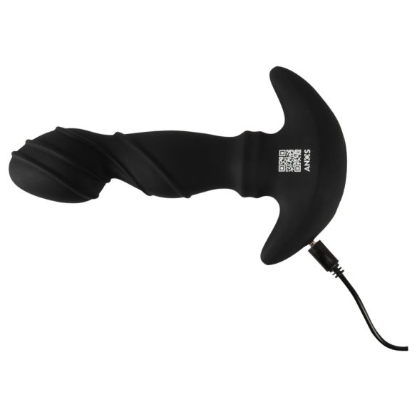 ANOS - prostatas masāžas vibrators ar kustīgu gredzenu, melns