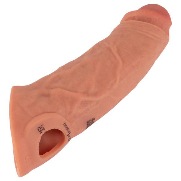 Realistixxx - vibrējošs dzimumlocekļa uzmava ar tālvadību 20 cm naturāls