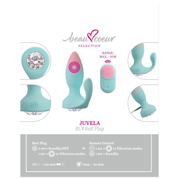 Beau Coeur Juvela - anālais vibrators, plug, tirkīza