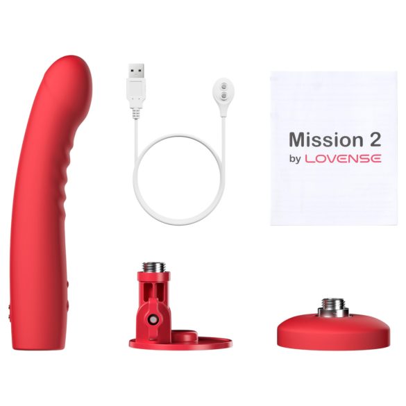 Lovense Mission 2 - viedais vibrators ar piesūcekni (sarkans)