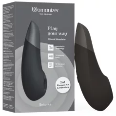   Womanizer Enhance 2in1 gaisa viļņu klitora sūcējs + vibrators (melns)