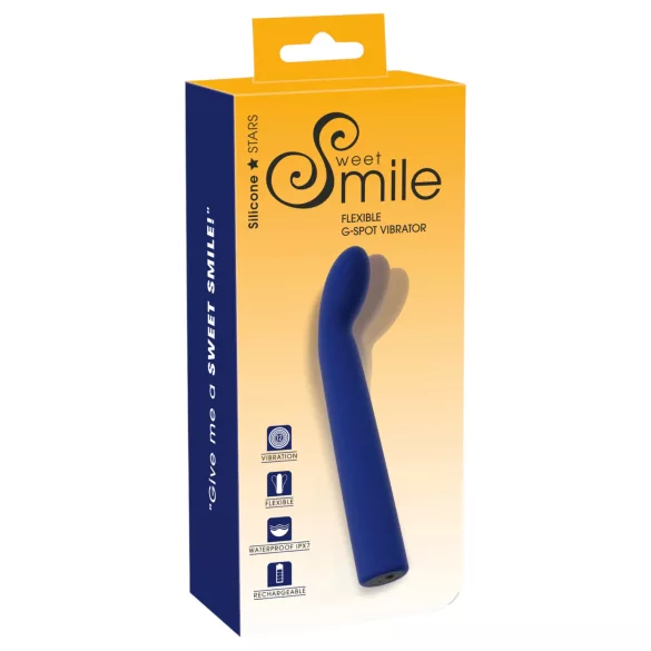 Smile - G-punkta vibrators izliekts zilā krāsā