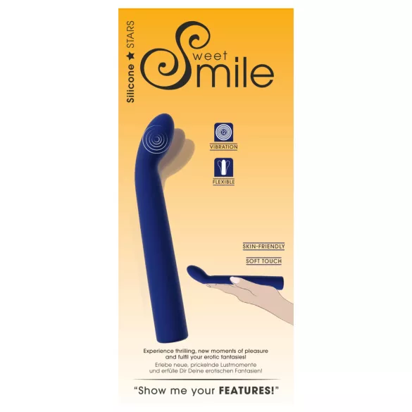 Smile - G-punkta vibrators izliekts zilā krāsā