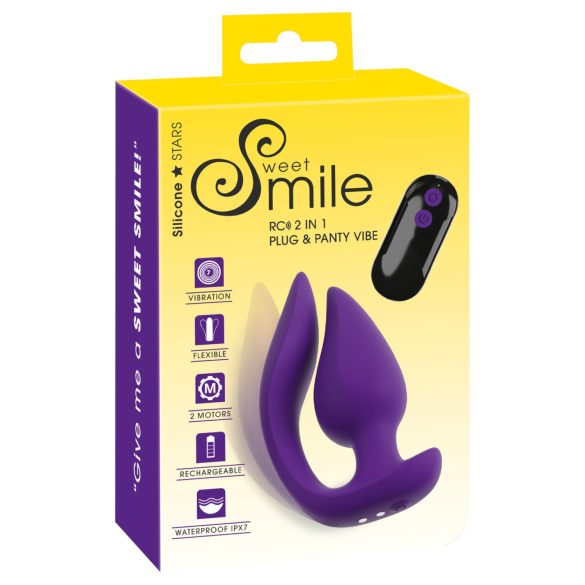 Smile - 2in1 anālais vibrators un klitora stimulators violets