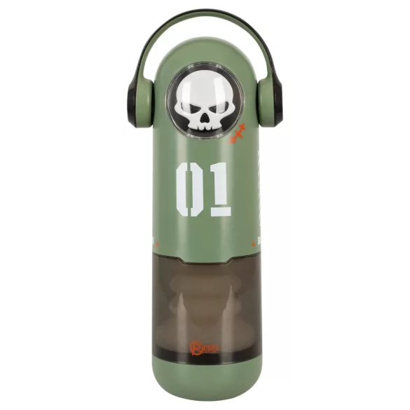Rebel Skull - šūpojošs un vibrējošs masturbators (zaļš)