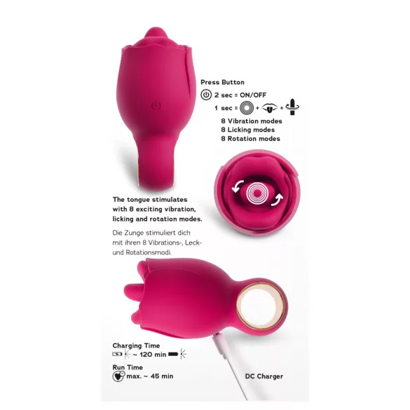You2Toys Oral Fun - mēlītes klitora stimulators (rozā)