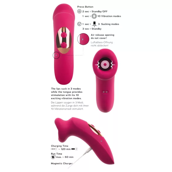 You2Toys Oral Fun - sūkšanas un valodas klitora stimulators (rozā)