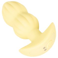 Cuties Mini - anālais vibrators ar rievām, dzeltens
