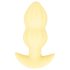 Cuties Mini - anālais vibrators ar rievām, dzeltens