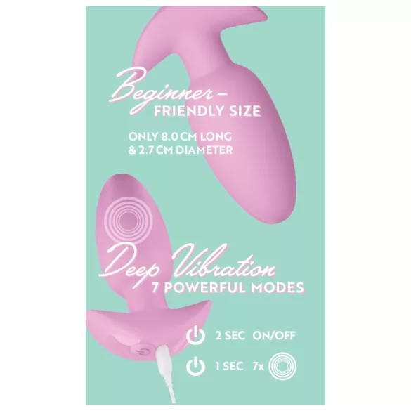 Cuties Mini - vibrējošais anālais stimulatora spraudnis rozā
