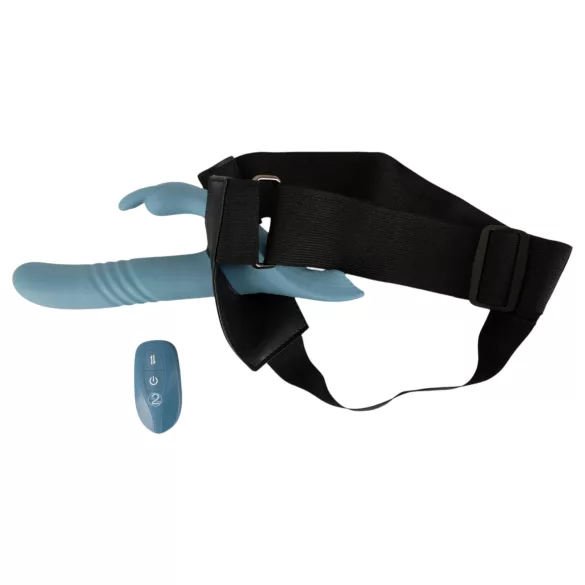 You2Toys - 3 daļīgs uzkabināms truša tipa stūmējvibrators ar tālvadības pulti (zils)