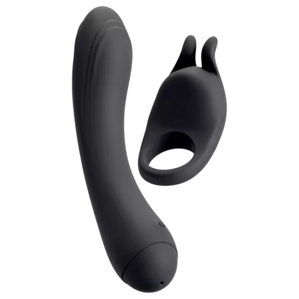 Couple Choice - pāru vibrējošs erekcijas gredzens un G-punkta vibrators pelēks