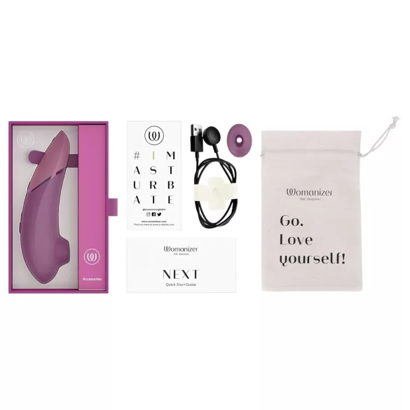 Womanizer Next - klitora stimulators ar gaisa viļņiem, uzlādējams, rozā