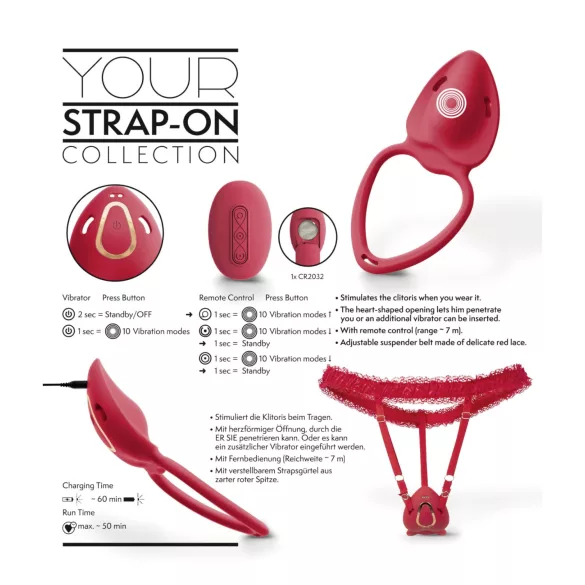You2Toys - valkājams vibrējošs klitora stimulators (sarkans)