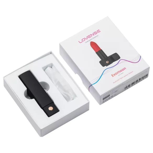 Lovense Exomoon - lūpu krāsas formas mini vibrators (melns)