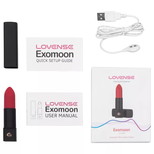 Lovense Exomoon - lūpu krāsas formas mini vibrators (melns)