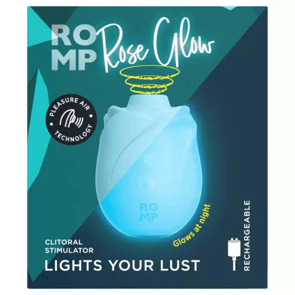 ROMP Rose Glow - gaisa viļņu klitora stimulators (zils)
