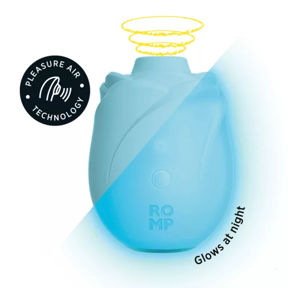 ROMP Rose Glow - gaisa viļņu klitora stimulators (zils)