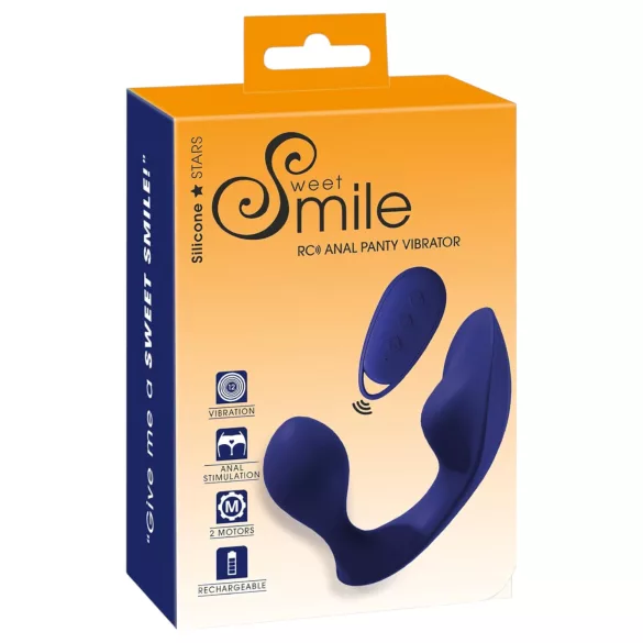 SMILE - tālvadības anālais un biksīšu vibrators zils