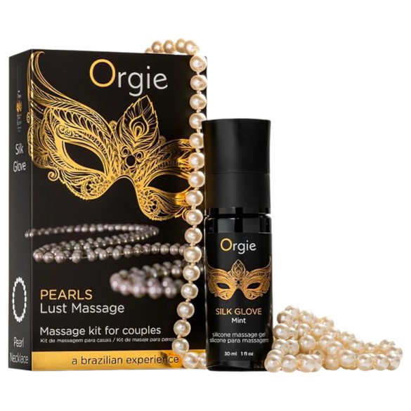 Orgie Pearls Lust - masāžas želeja ar pērļu kaklarotu