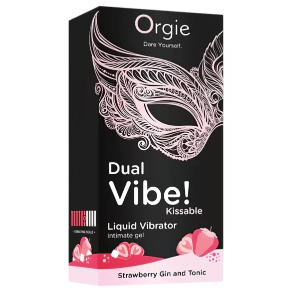 Orgie Dual Vibe - uniseksa šķidrais vibrators - zemeņu - džina tonika garša (15 ml)