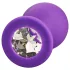 Baseks - silikona anālais aizbāznis ar kristāliņu (violets) - 8 cm