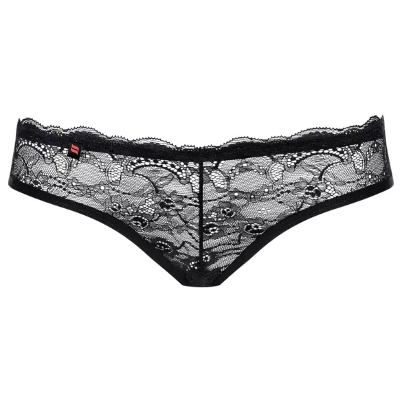 Obsessive Frivolla - pikantās melnās sieviešu mežģīņu biksītes - L/XL