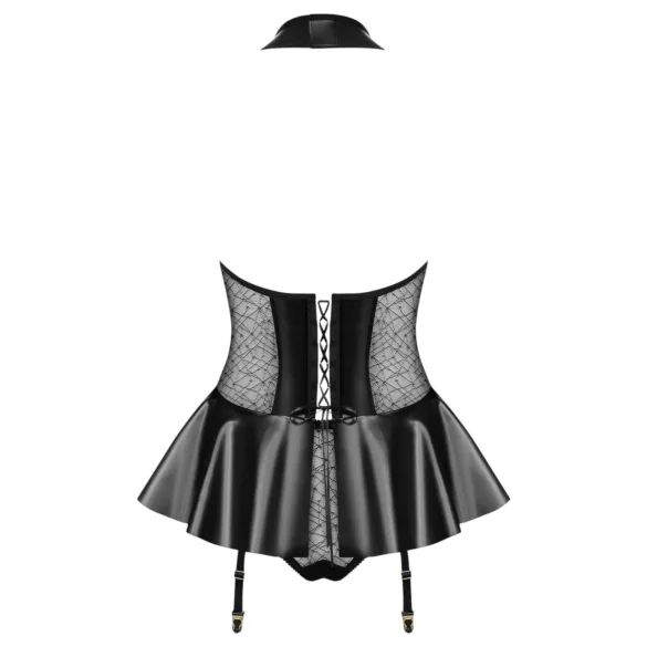 Obsessive - lakotas korsete un stringi (melni) - L/XL