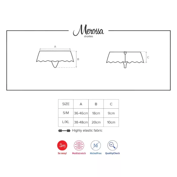 Obsessive sieviešu atvērtā stringbiksīte ar strasām melna - 2XL/3XL