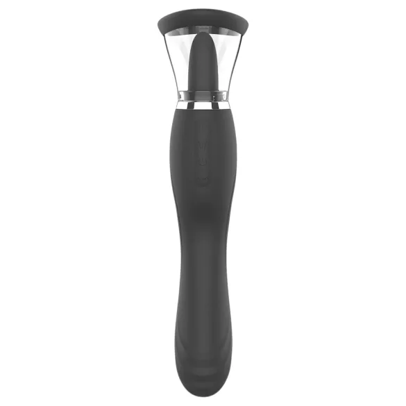 Sweet Play - 2in1 vibrators ar klitora laizīšanas mēlīti un sūkšanu (melns)