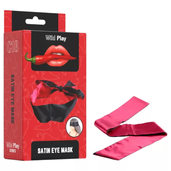Wild Play - satīna acu aizsējs melns-rozā
