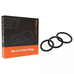   Men's Play - dzimumlocekļa gredzenu komplekts, melns, 3 gab.